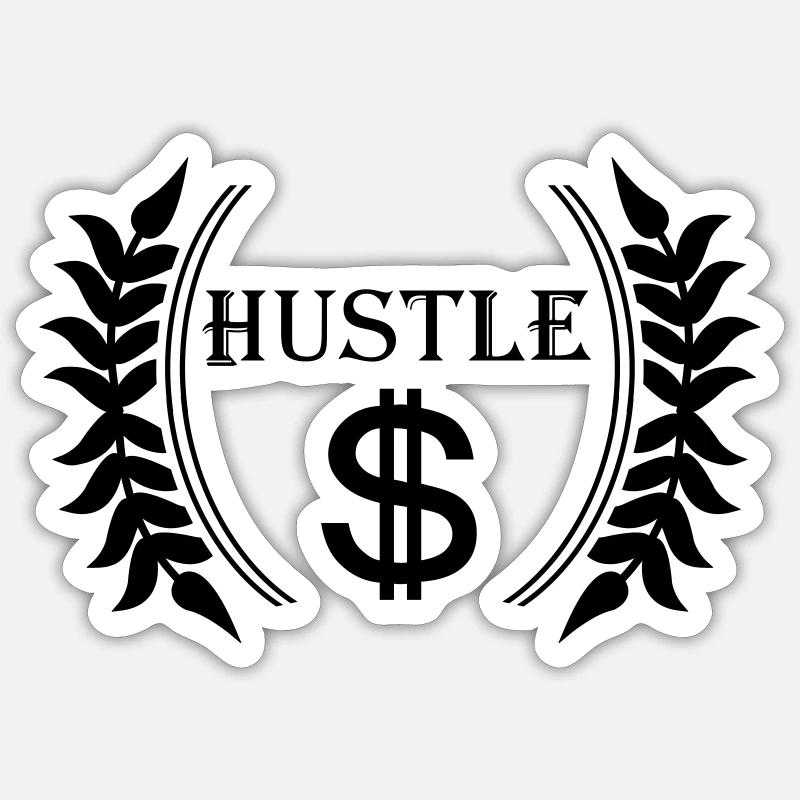 Hustle - Sticker size S (10 x 10 cm) - white matte
