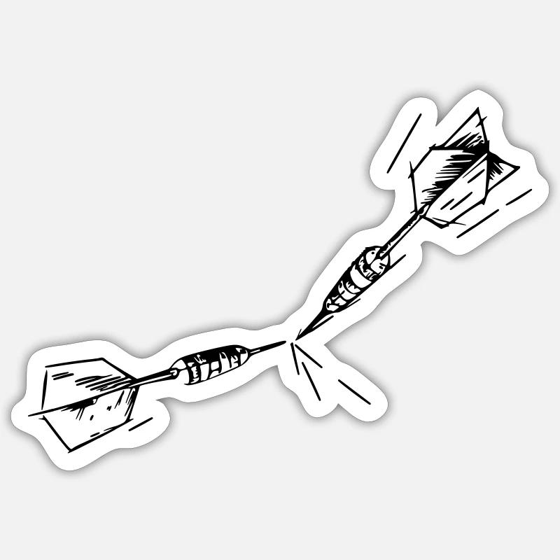 deux fléchettes - Sticker taille S (10 x 10 cm) - blanc mat