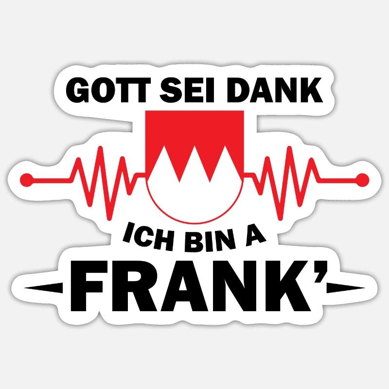 Gott sei Dank ich bin ein Frank Geschenk Design - Sticker Größe S (10 x 10 cm) - Mattweiß