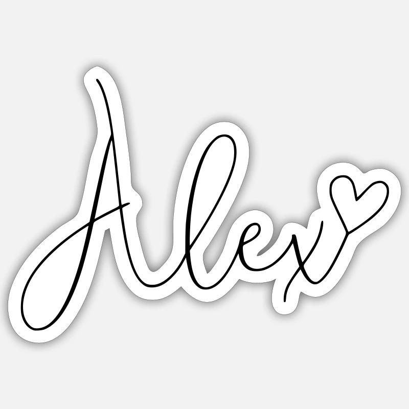 Alex Cognome Nome Ragazza Ragazzi - Sticker formato S (10 x 10 cm) - bianco opaco