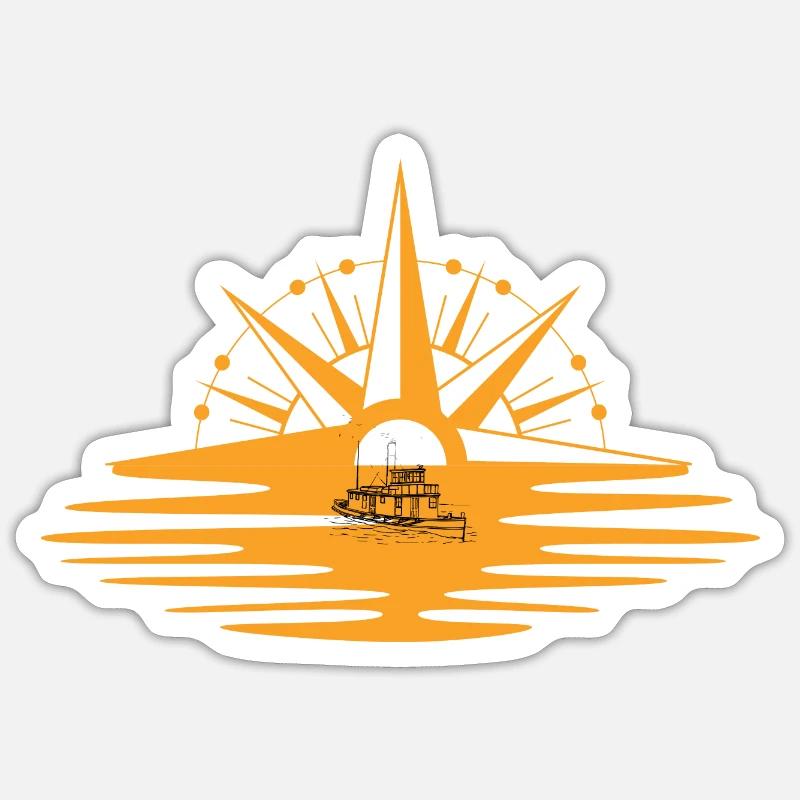 Compass - Sticker size S (10 x 10 cm) - white matte