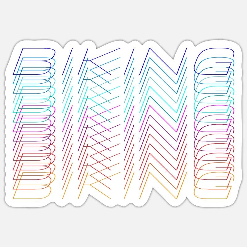 BIKING - Sticker size S (10 x 10 cm) - white matte