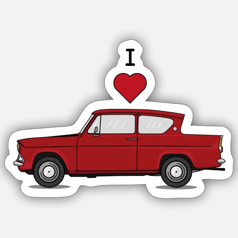 Ich liebe Anglia Sticker Größe S (10 x 10 cm)