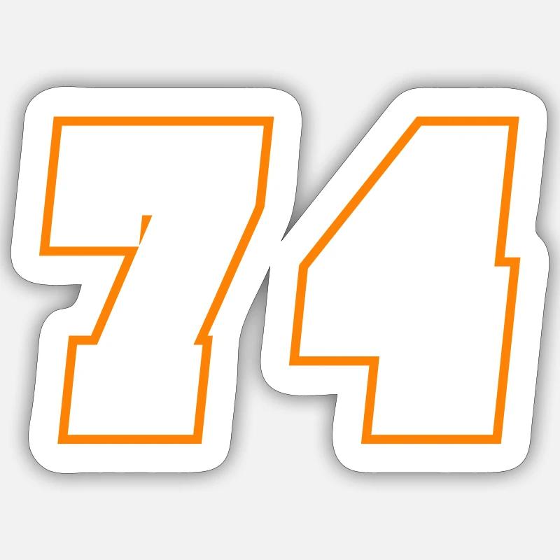 Symbole numérique 74 - Sticker taille S (10 x 10 cm) - blanc mat