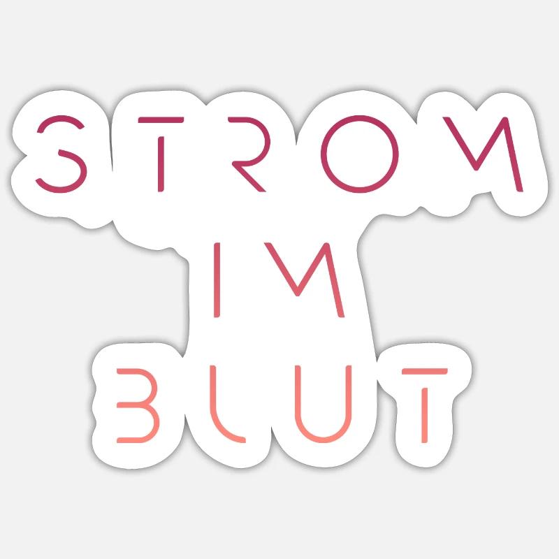 Strom im Blut - Elektroauto rot - Sticker Größe S (10 x 10 cm) - Mattweiß