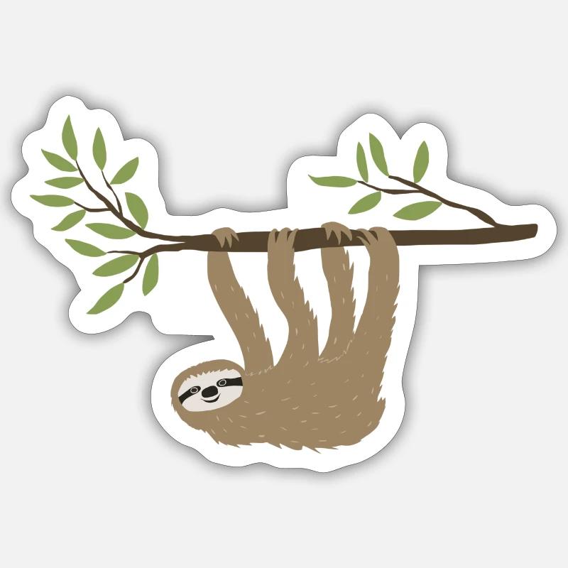 Sloth hanging around Sticker size S (10 x 10 cm)