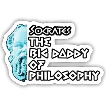 Papa der Philosophie - Sticker Größe S (10 x 10 cm) - Mattweiß - Vorne