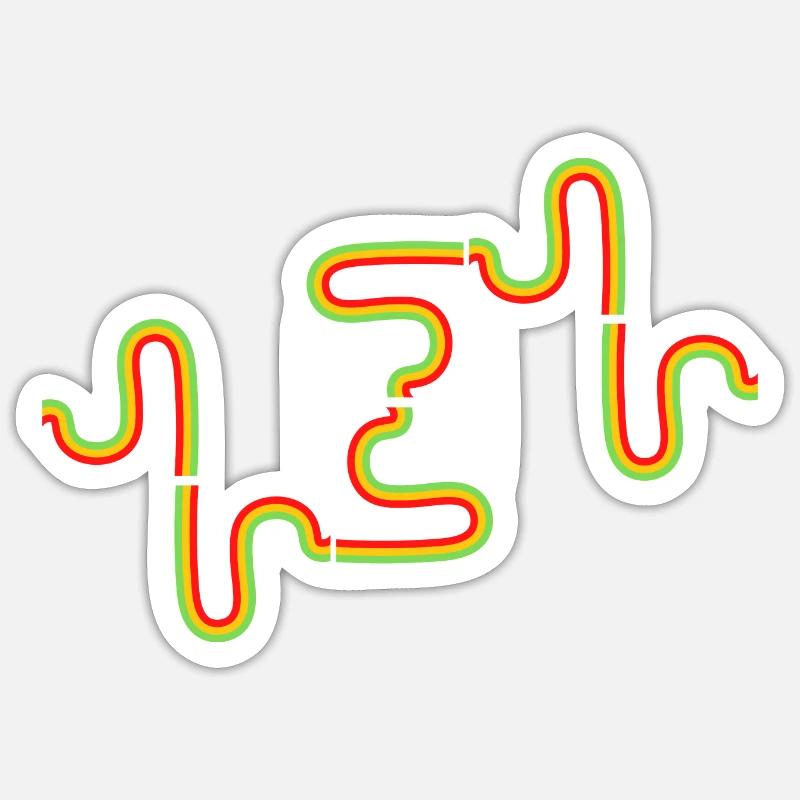 Dreadlocks Reggae Rainbow Geschenk Rasta Rastafari Sticker Größe S (10 x 10 cm)