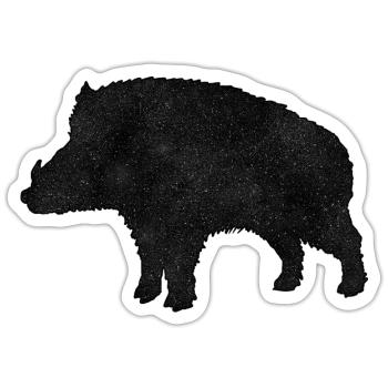 Sanglier - Sticker taille S (10 x 10 cm) - blanc mat - Devant