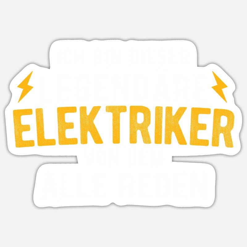 Elektriker Strom Elektrik - Sticker Größe S (10 x 10 cm) - Mattweiß