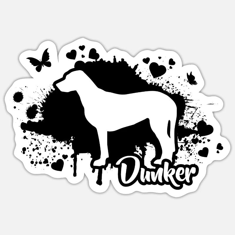 DUNKER Chiens Chien Wilsigns - Sticker taille S (10 x 10 cm) - blanc mat
