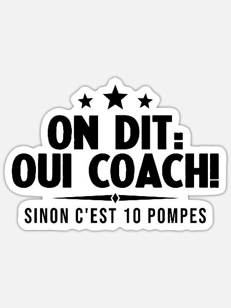 On Dit Ouii Coach Humour Coaching Sportif Cadeau - Sticker taille S (10 x 10 cm) - blanc mat