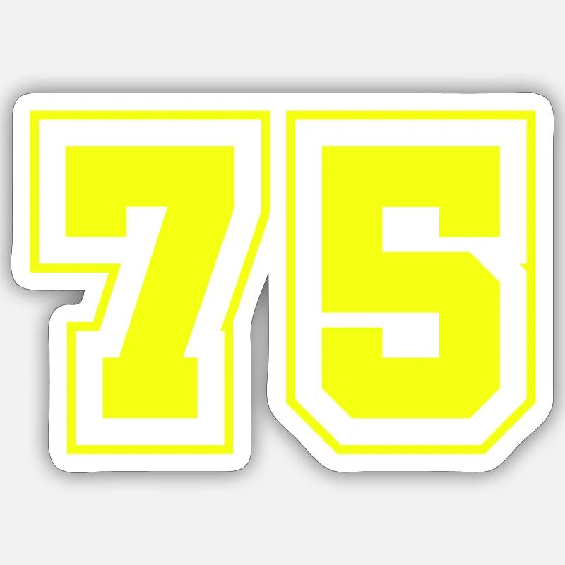 75 number symbol - Sticker size S (10 x 10 cm) - white matte