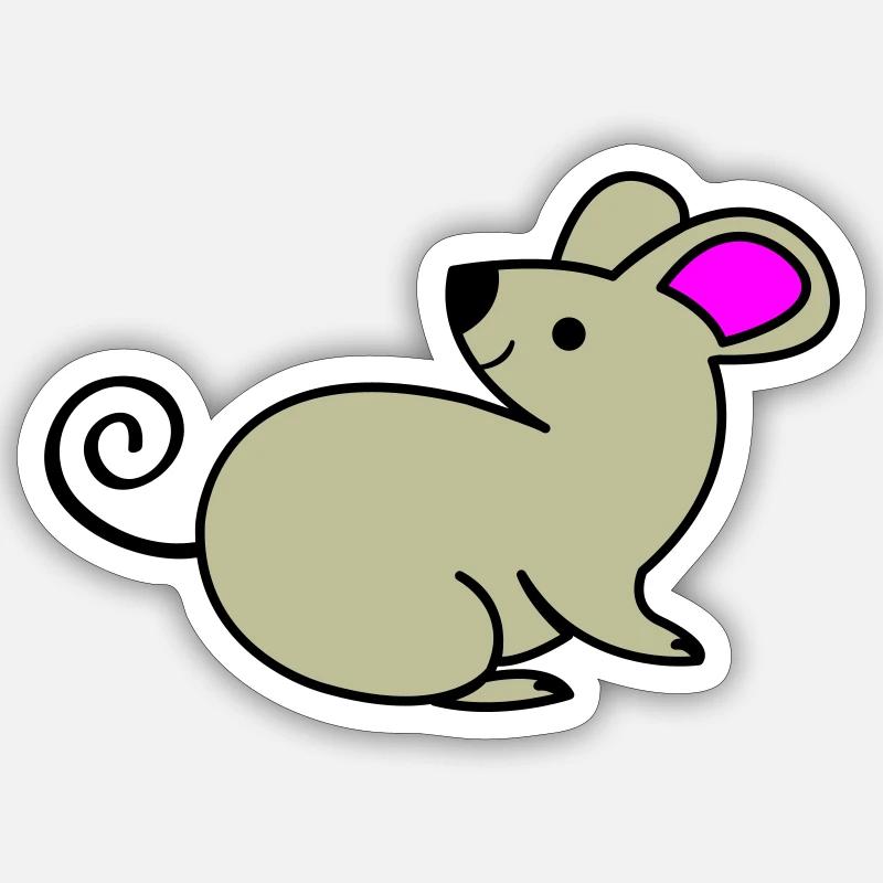 Mouse - Sticker size S (10 x 10 cm) - white matte
