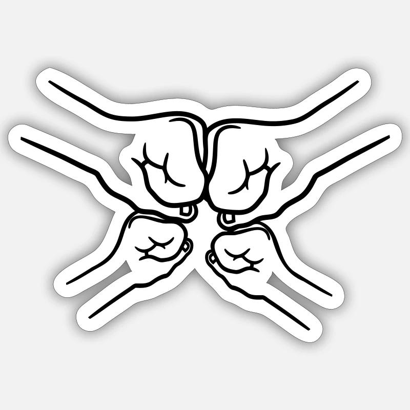 2 poings d’enfants - Sticker taille S (10 x 10 cm) - blanc mat
