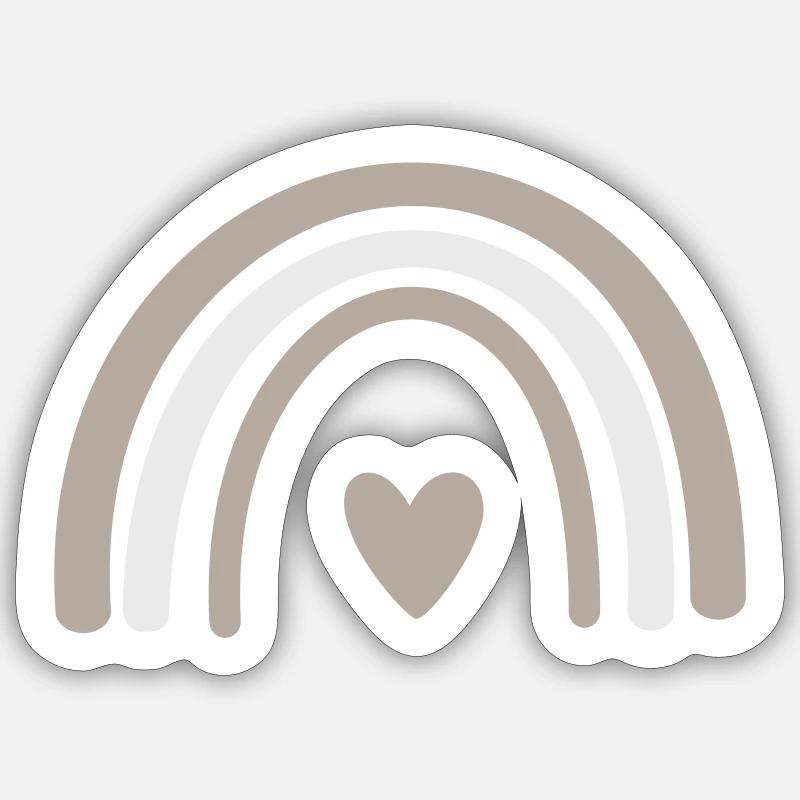 Regenbogen - Sticker Größe S (10 x 10 cm) - Mattweiß