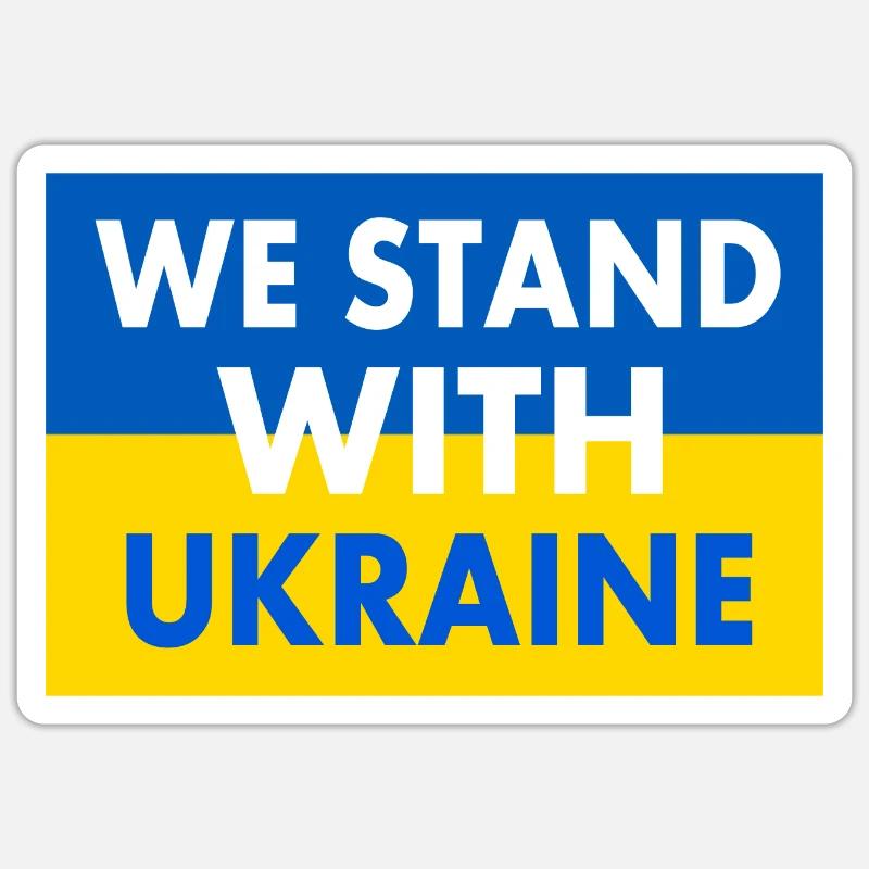 We stand with ukraine - Sticker size S (10 x 10 cm) - white matte