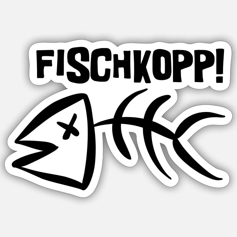 Fischkopp! - Sticker Größe S (10 x 10 cm) - Mattweiß