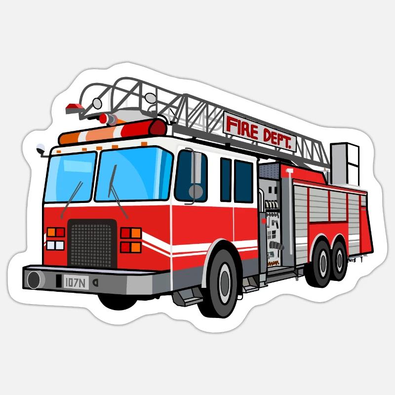 Pompiers, pompiers, pompiers, extincteurs - Sticker taille S (10 x 10 cm) - blanc mat