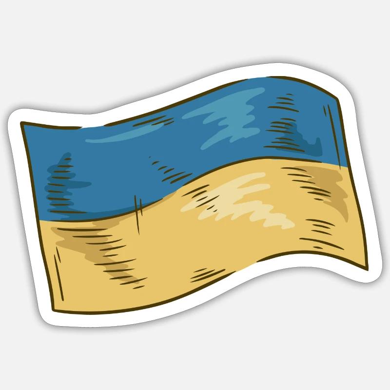 Drapeau de l’Ukraine Sticker taille S (10 x 10 cm)