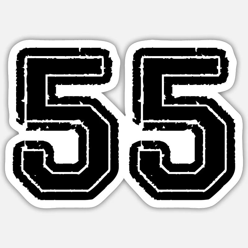 55 - Sticker Größe S (10 x 10 cm) - Mattweiß