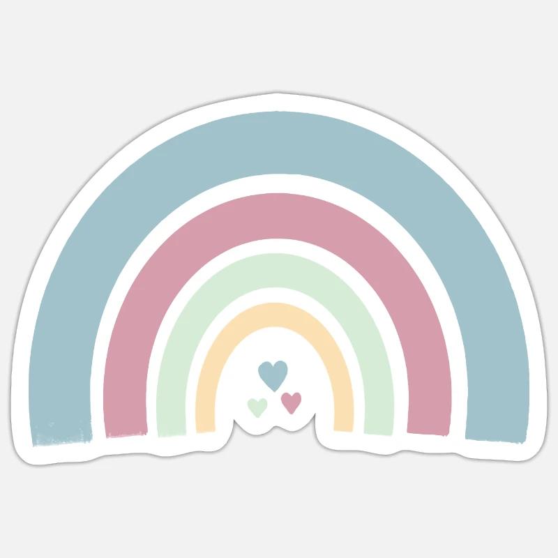 Arc-en-ciel - Sticker taille S (10 x 10 cm) - blanc mat