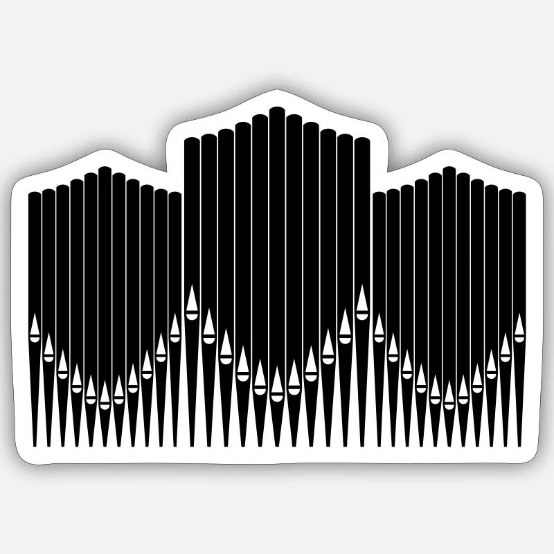 Orgel - Sticker Größe S (10 x 10 cm) - Mattweiß