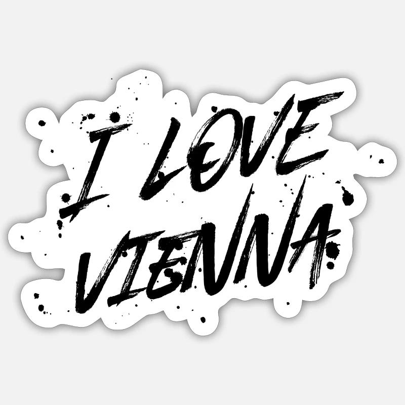 J’aime Vienne - Sticker taille S (10 x 10 cm) - blanc mat