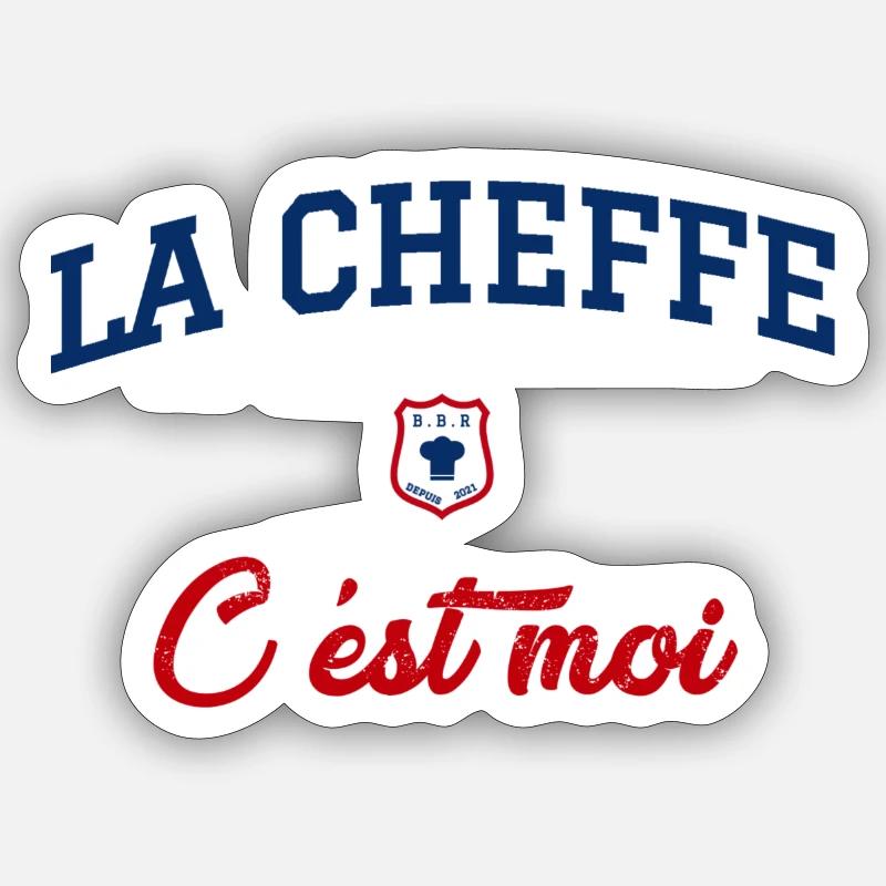 La cheffe c'est moi - Sticker taille S (10 x 10 cm) - blanc mat