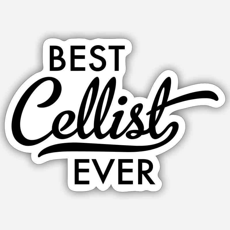 Cellist - Sticker size S (10 x 10 cm) - white matte