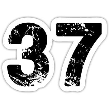 37 - Sticker size S (10 x 10 cm) - white matte - Front