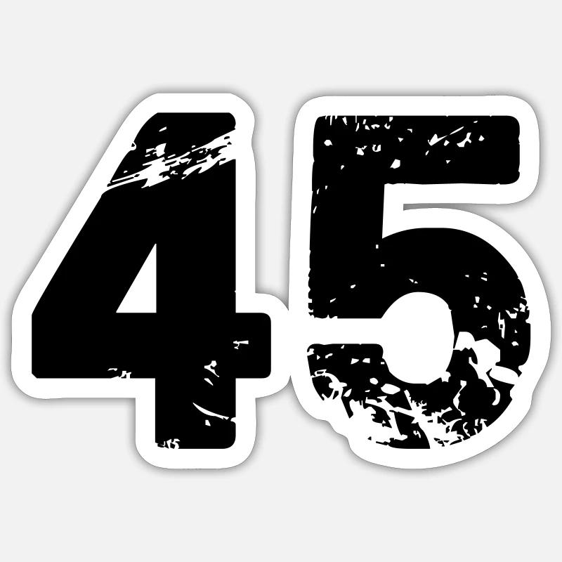 45 - Sticker Größe S (10 x 10 cm) - Mattweiß