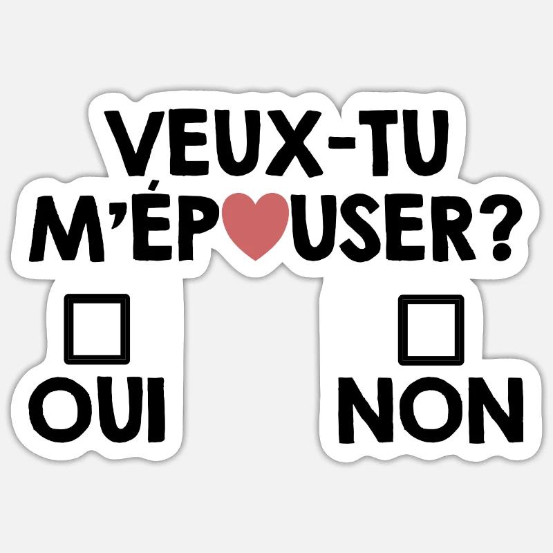 Demande en Mariage Originale Sticker taille S (10 x 10 cm)