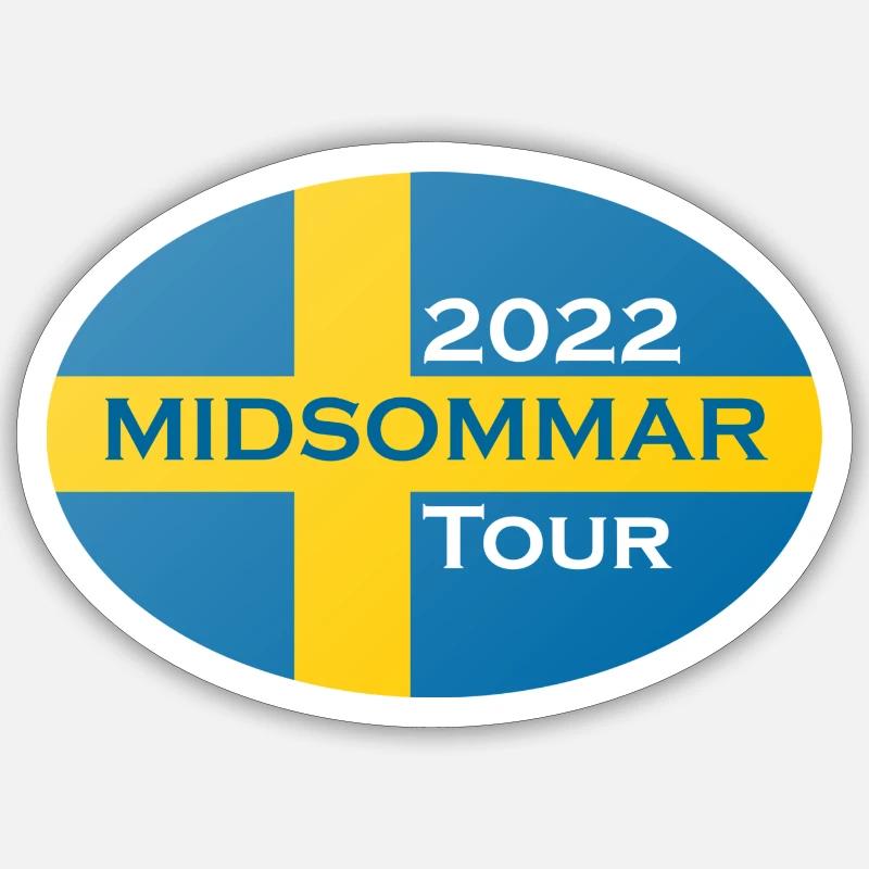 midsommar oval Sticker size S (10 x 10 cm)