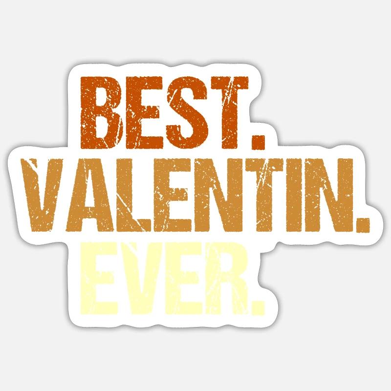 Valentin - Sticker Größe S (10 x 10 cm) - Mattweiß