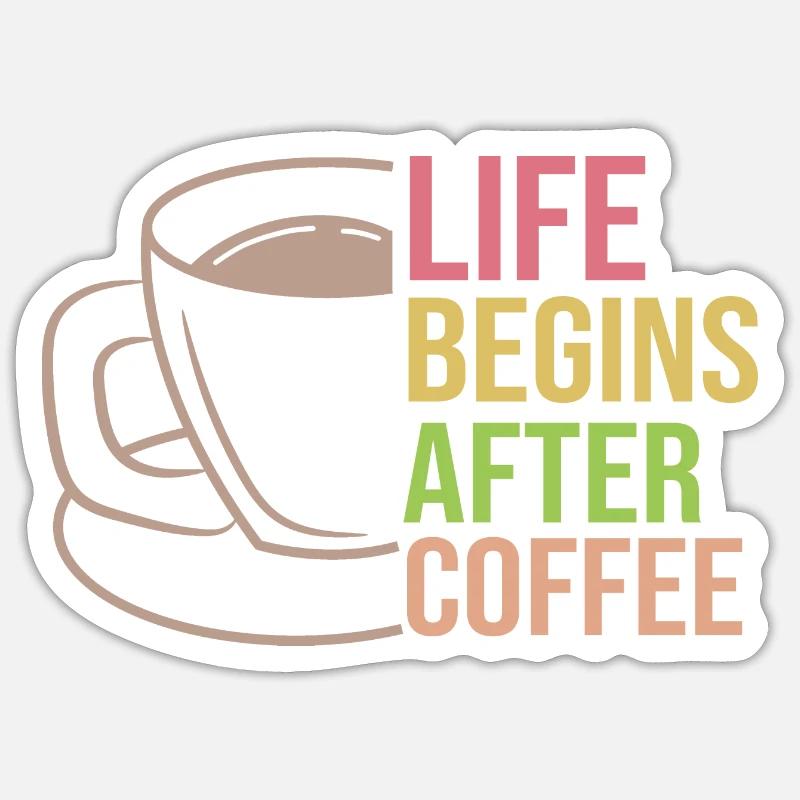 Kaffeetasse Statement Kaffee Trinken Koffein - Sticker størrelse S (10 x 10 cm) - mat hvid