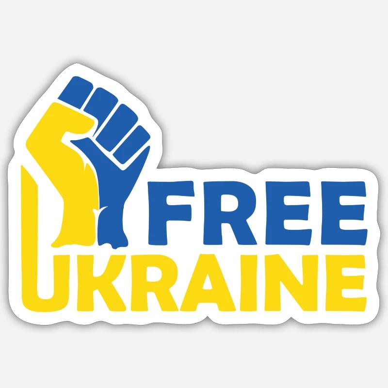 Free Ukraine - Sticker Größe S (10 x 10 cm) - Mattweiß