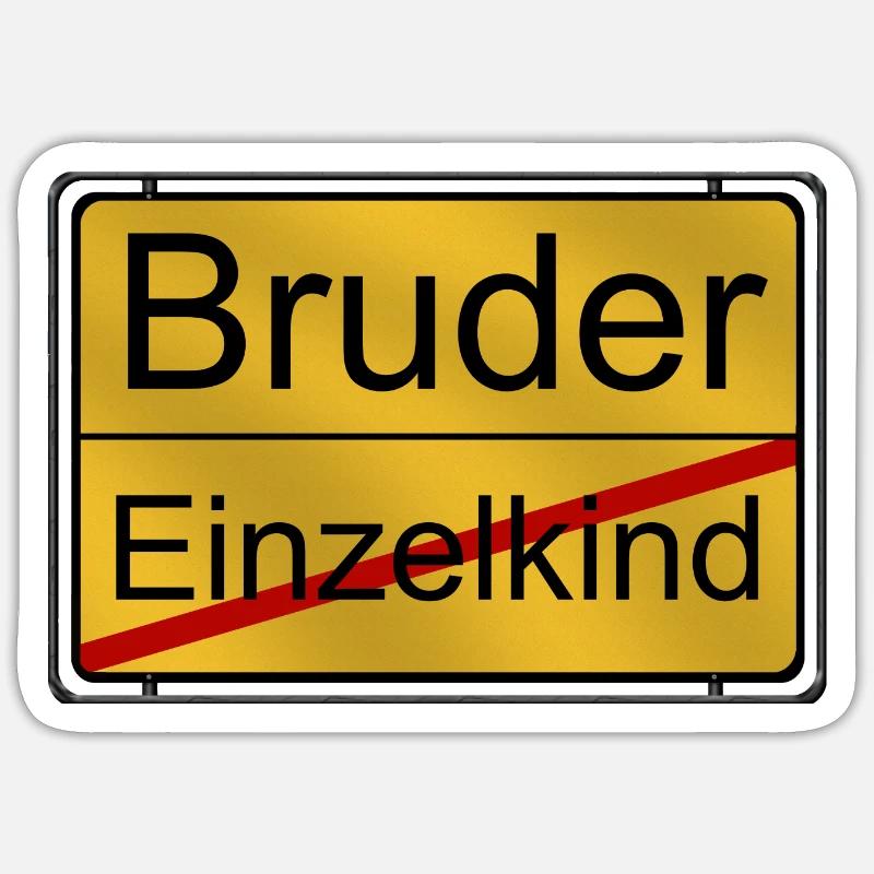 Einzelkind wird Bruder - Sticker Größe S (10 x 10 cm) - Mattweiß