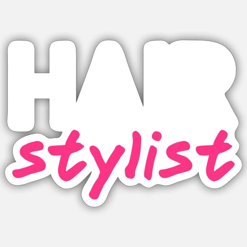 Coiffeur - Sticker taille S (10 x 10 cm) - blanc mat