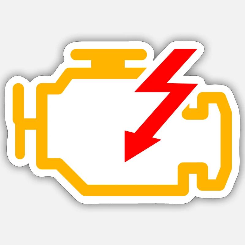 Engine Warning - Sticker size S (10 x 10 cm) - white matte