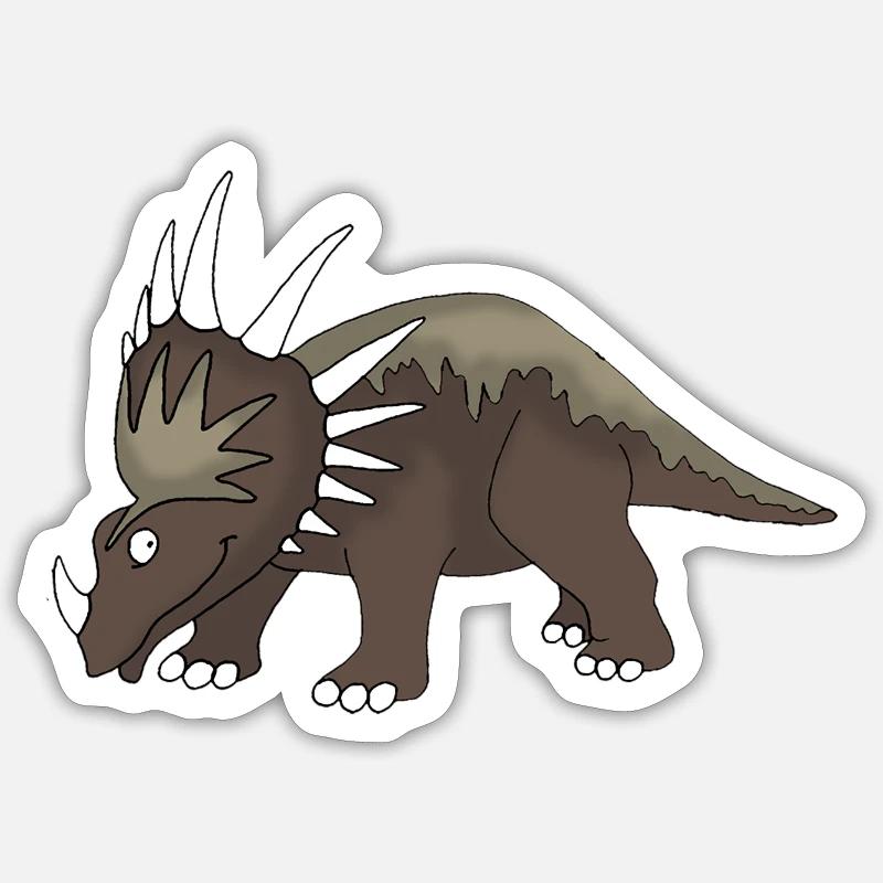 Dino 26 - Sticker taille S (10 x 10 cm) - blanc mat