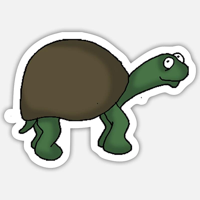 Tortue 2 - Sticker taille S (10 x 10 cm) - blanc mat