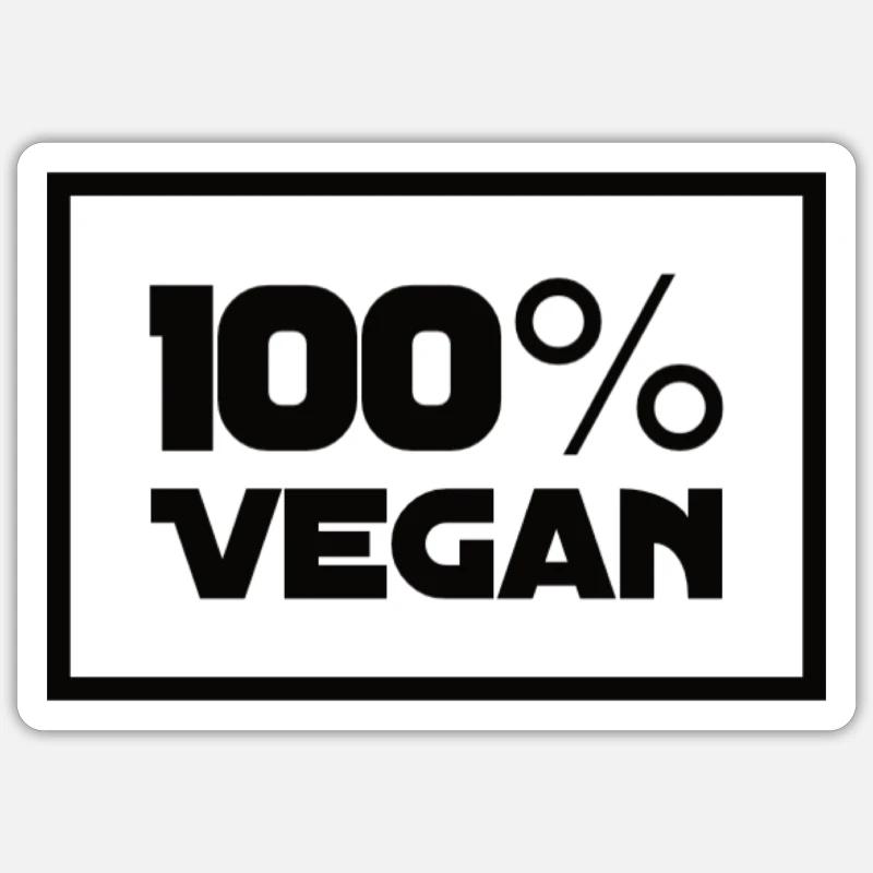 100% végétalien - Sticker taille S (10 x 10 cm) - blanc mat