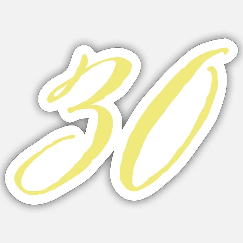 30e anniversaire 30 ans - Sticker taille S (10 x 10 cm) - blanc mat