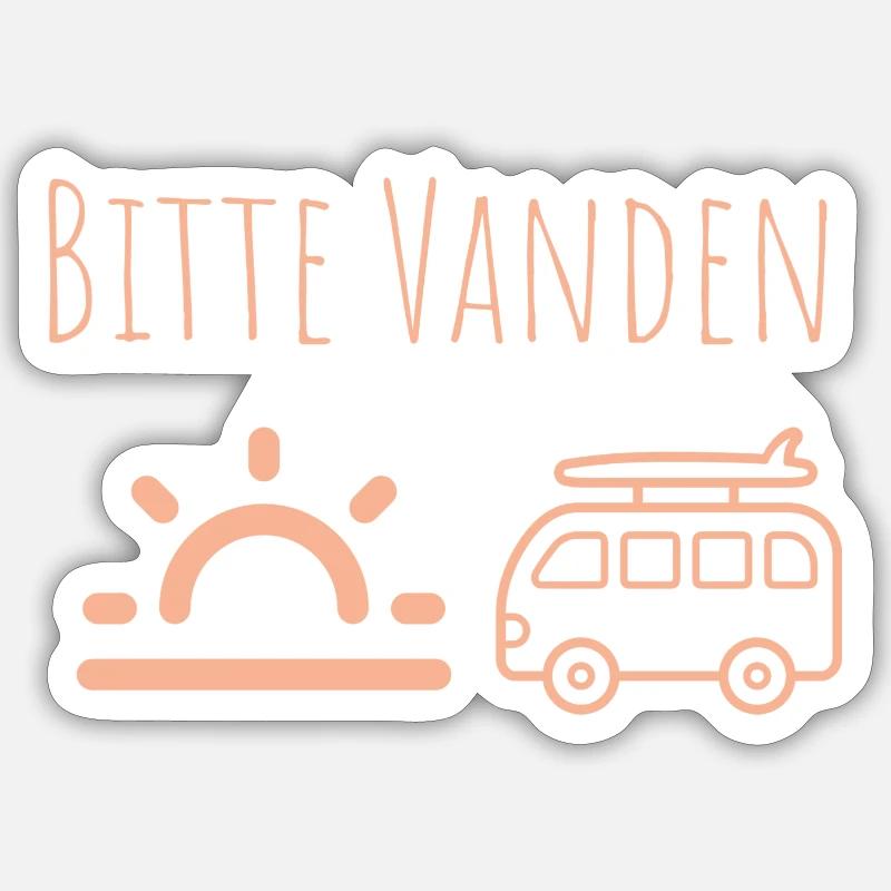 Bitte VANDEN an der Sonne - Sticker Größe S (10 x 10 cm) - Mattweiß