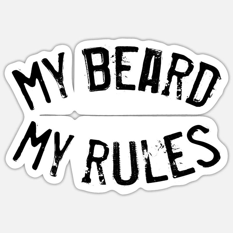 My Beard my Rules - Sticker size S (10 x 10 cm) - white matte