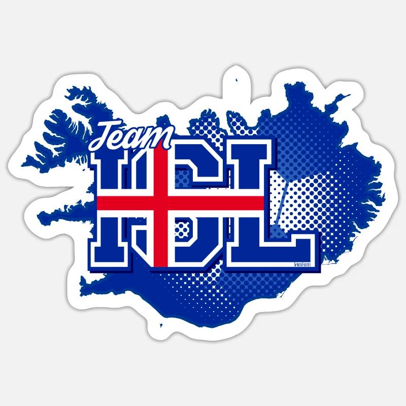 Team ISL Map Iceland with Ball Pattern Sticker size S (10 x 10 cm)