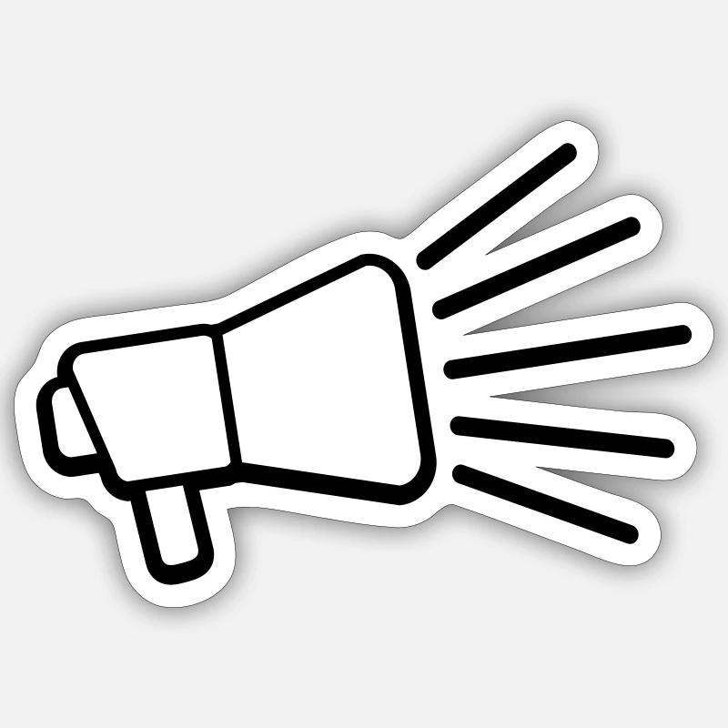 Icône Mégaphone Loud Speech - Sticker taille S (10 x 10 cm) - blanc mat