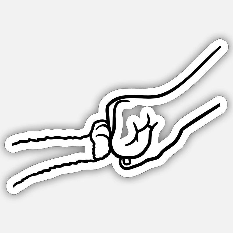 Fist Pump Katze Brofist - Sticker Größe S (10 x 10 cm) - Mattweiß