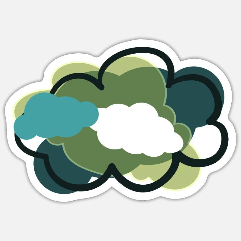 Clouds - Sticker Größe S (10 x 10 cm) - Mattweiß